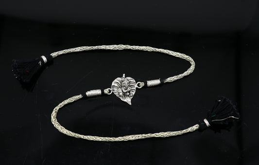 925 sterling silver handmade Krishna design Rakhi Bracelet, amazing stylish gift for Rakshabandhan rk52 - TRIBAL ORNAMENTS