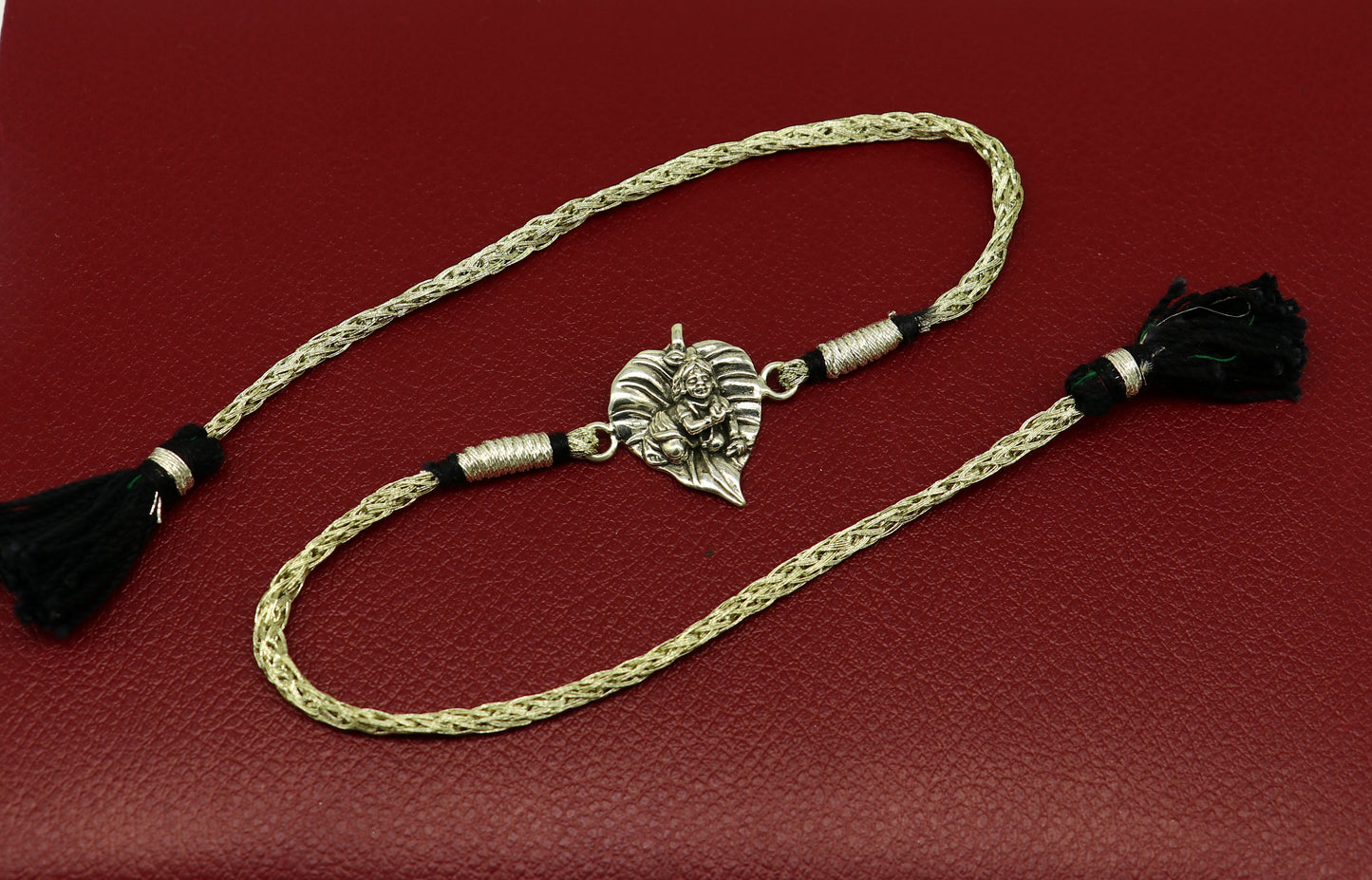925 sterling silver handmade Krishna design Rakhi Bracelet, amazing stylish gift for Rakshabandhan rk52 - TRIBAL ORNAMENTS