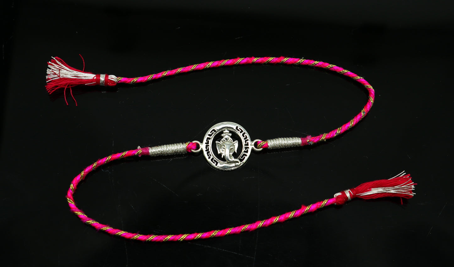 925 sterling silver handmade Ganesha design Rakhi Bracelet, amazing stylish gift for Rakshabandhan rk61 - TRIBAL ORNAMENTS