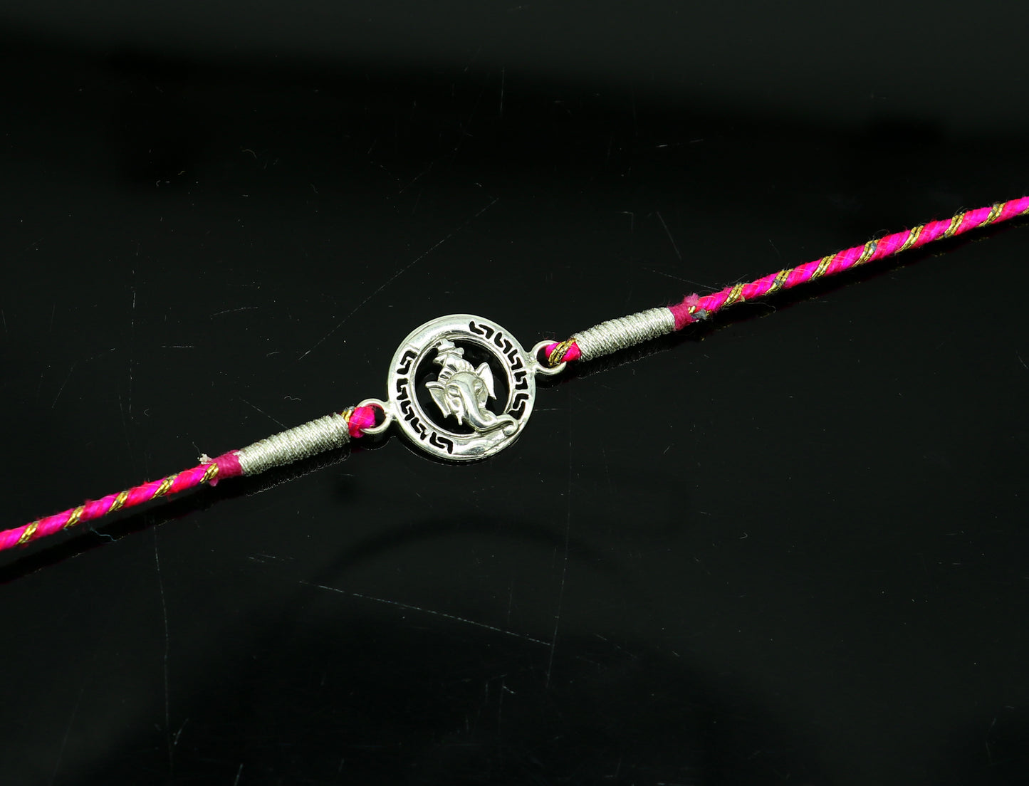 925 sterling silver handmade Ganesha design Rakhi Bracelet, amazing stylish gift for Rakshabandhan rk61 - TRIBAL ORNAMENTS