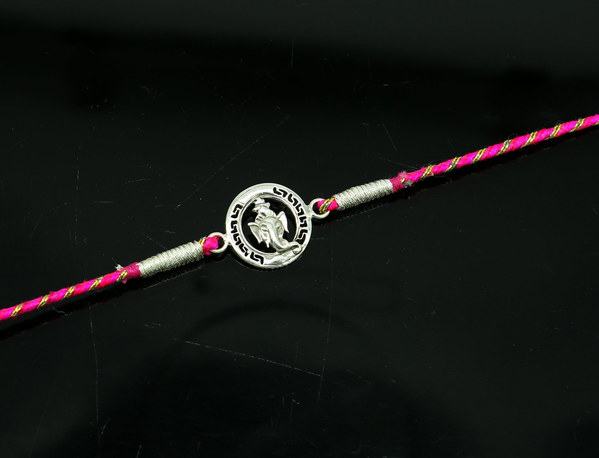 925 sterling silver handmade Ganesha design Rakhi Bracelet, amazing stylish gift for Rakshabandhan rk61 - TRIBAL ORNAMENTS
