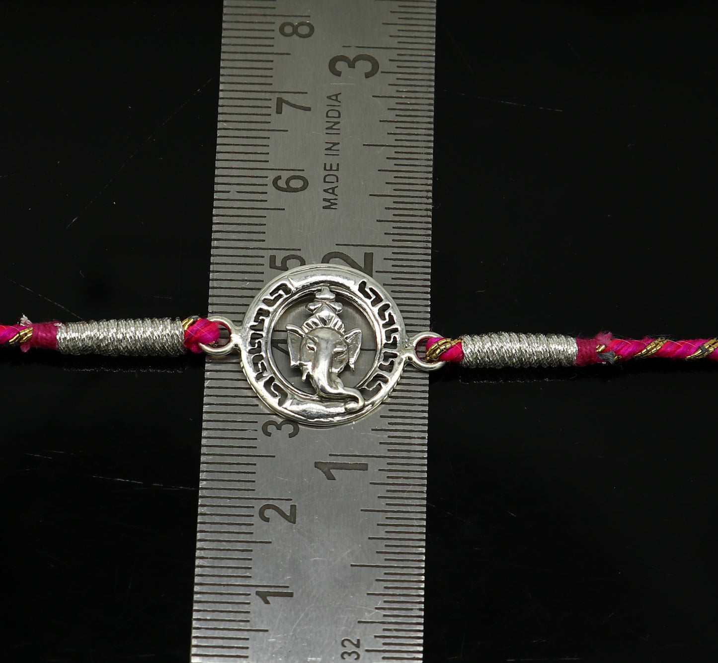 925 sterling silver handmade Ganesha design Rakhi Bracelet, amazing stylish gift for Rakshabandhan rk61 - TRIBAL ORNAMENTS