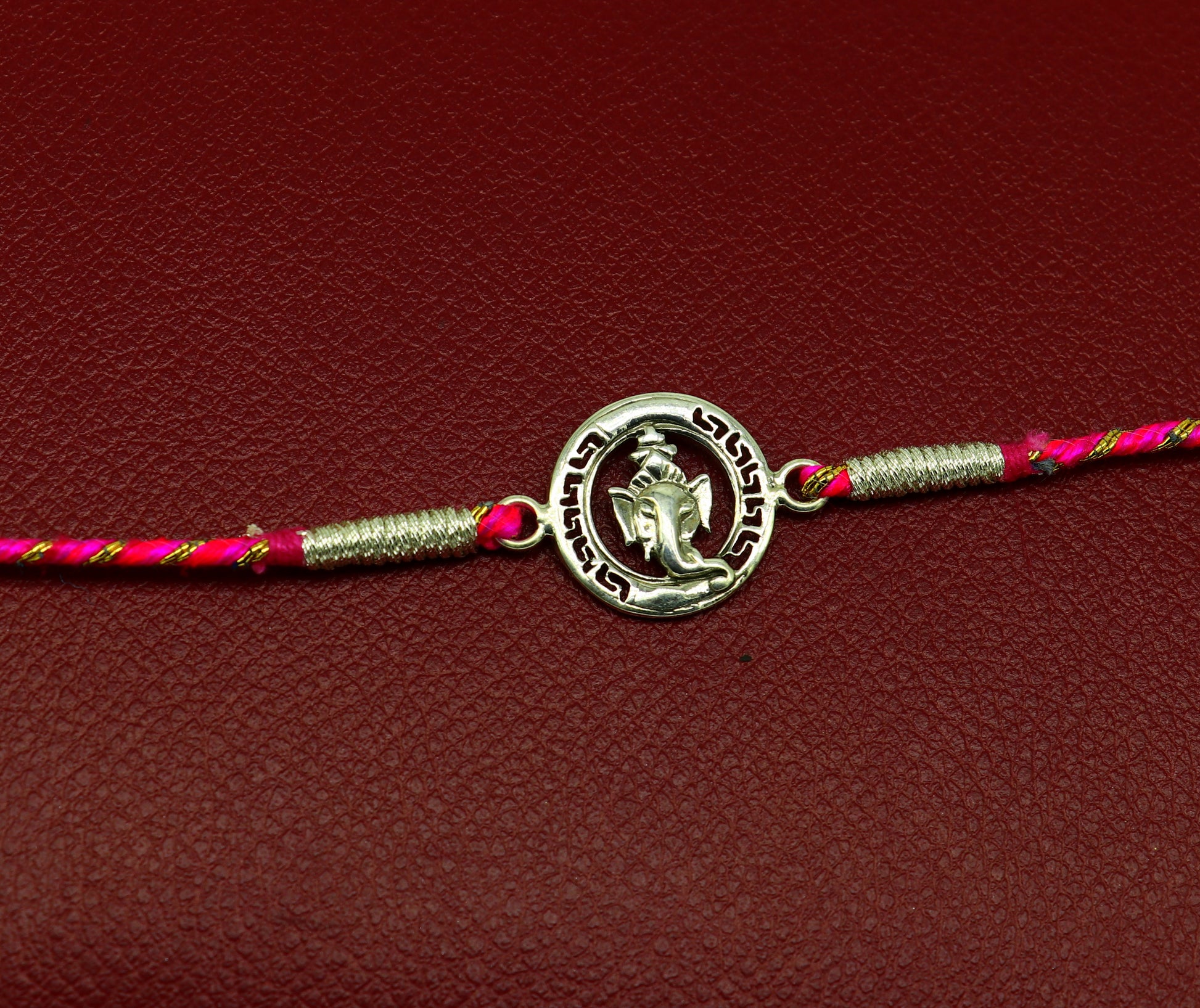 925 sterling silver handmade Ganesha design Rakhi Bracelet, amazing stylish gift for Rakshabandhan rk61 - TRIBAL ORNAMENTS