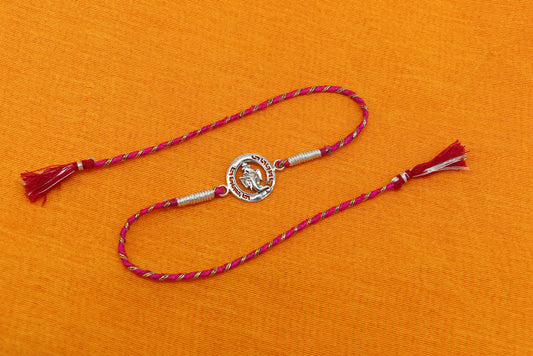 925 sterling silver handmade Ganesha design Rakhi Bracelet, amazing stylish gift for Rakshabandhan rk61 - TRIBAL ORNAMENTS