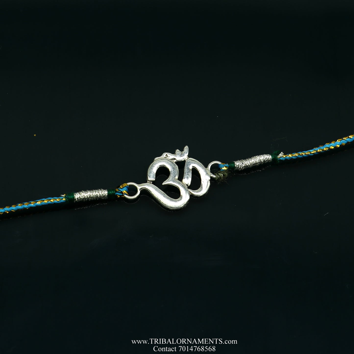 925 sterling silver handmade AUM design Rakhi Bracelet, amazing stylish gift for Rakshabandhan rk65 - TRIBAL ORNAMENTS