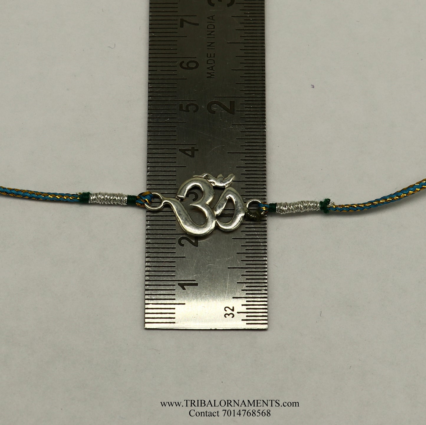 925 sterling silver handmade AUM design Rakhi Bracelet, amazing stylish gift for Rakshabandhan rk65 - TRIBAL ORNAMENTS