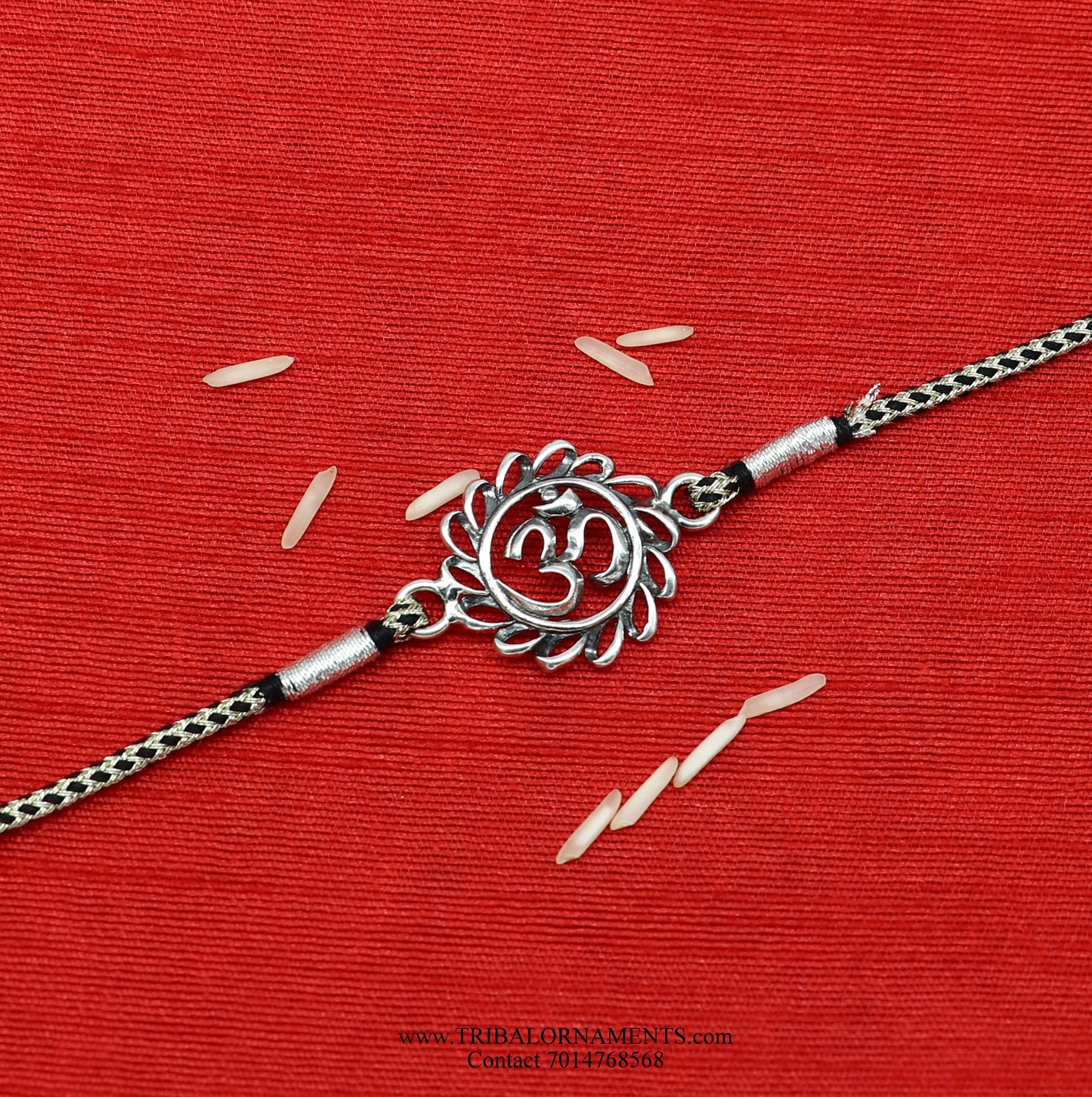 925 sterling silver handmade AUM design Rakhi Bracelet, amazing stylish gift for Rakshabandhan rk71 - TRIBAL ORNAMENTS