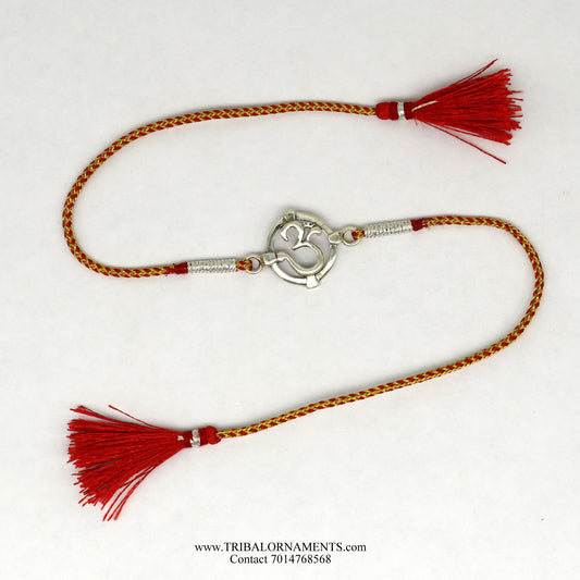 925 sterling silver handmade AUM design Rakhi Bracelet, amazing stylish gift for Rakshabandhan rk74 - TRIBAL ORNAMENTS