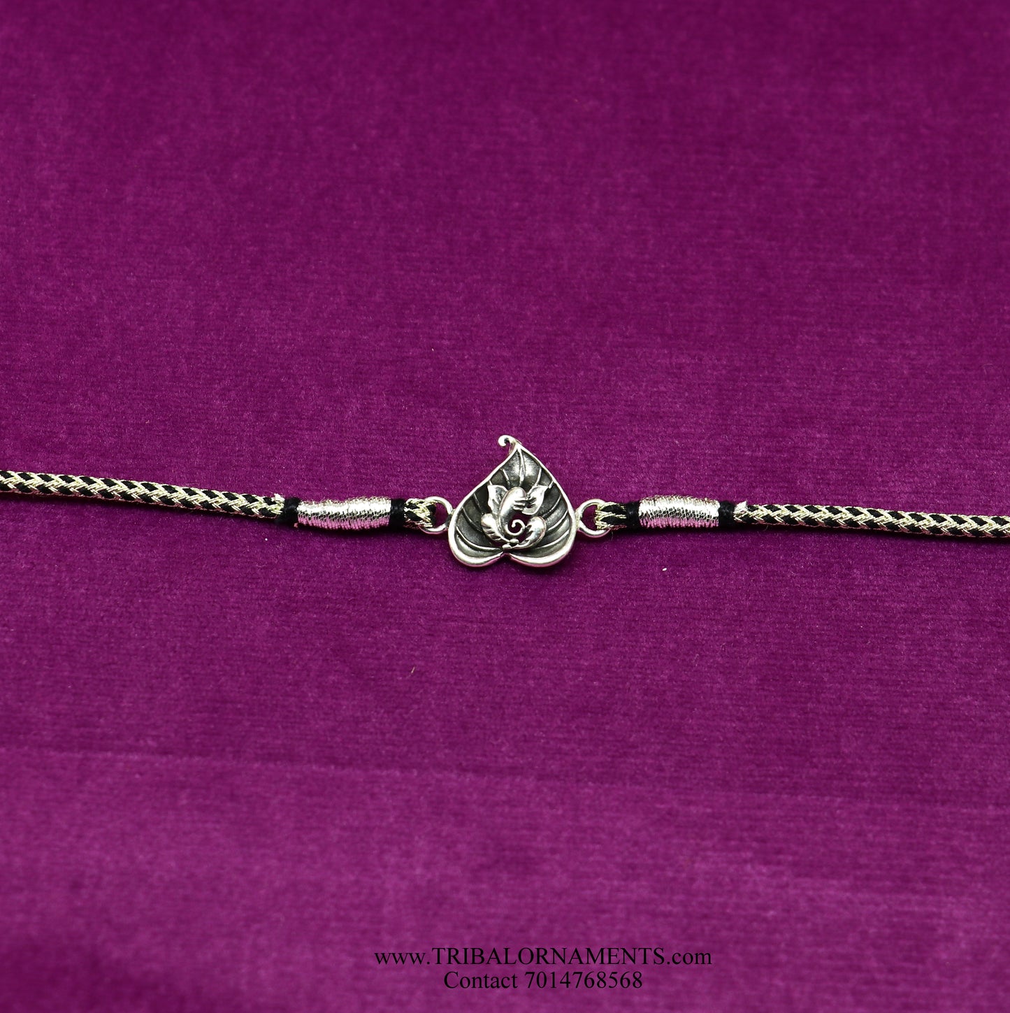 925 sterling silver handmade Ganesha design Rakhi Bracelet, amazing stylish gift for Rakshabandhan rk75 - TRIBAL ORNAMENTS