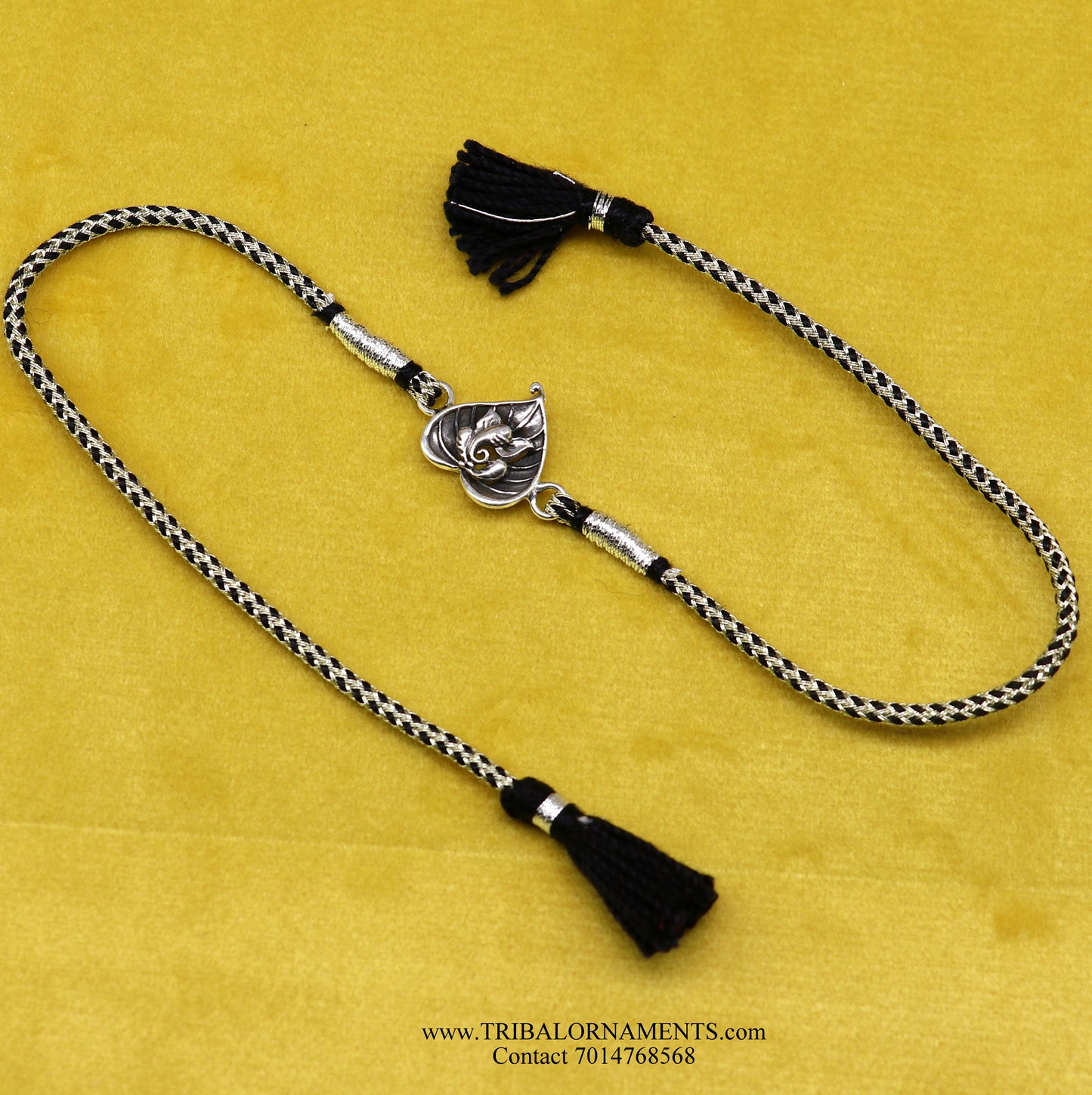 925 sterling silver handmade Ganesha design Rakhi Bracelet, amazing stylish gift for Rakshabandhan rk75 - TRIBAL ORNAMENTS
