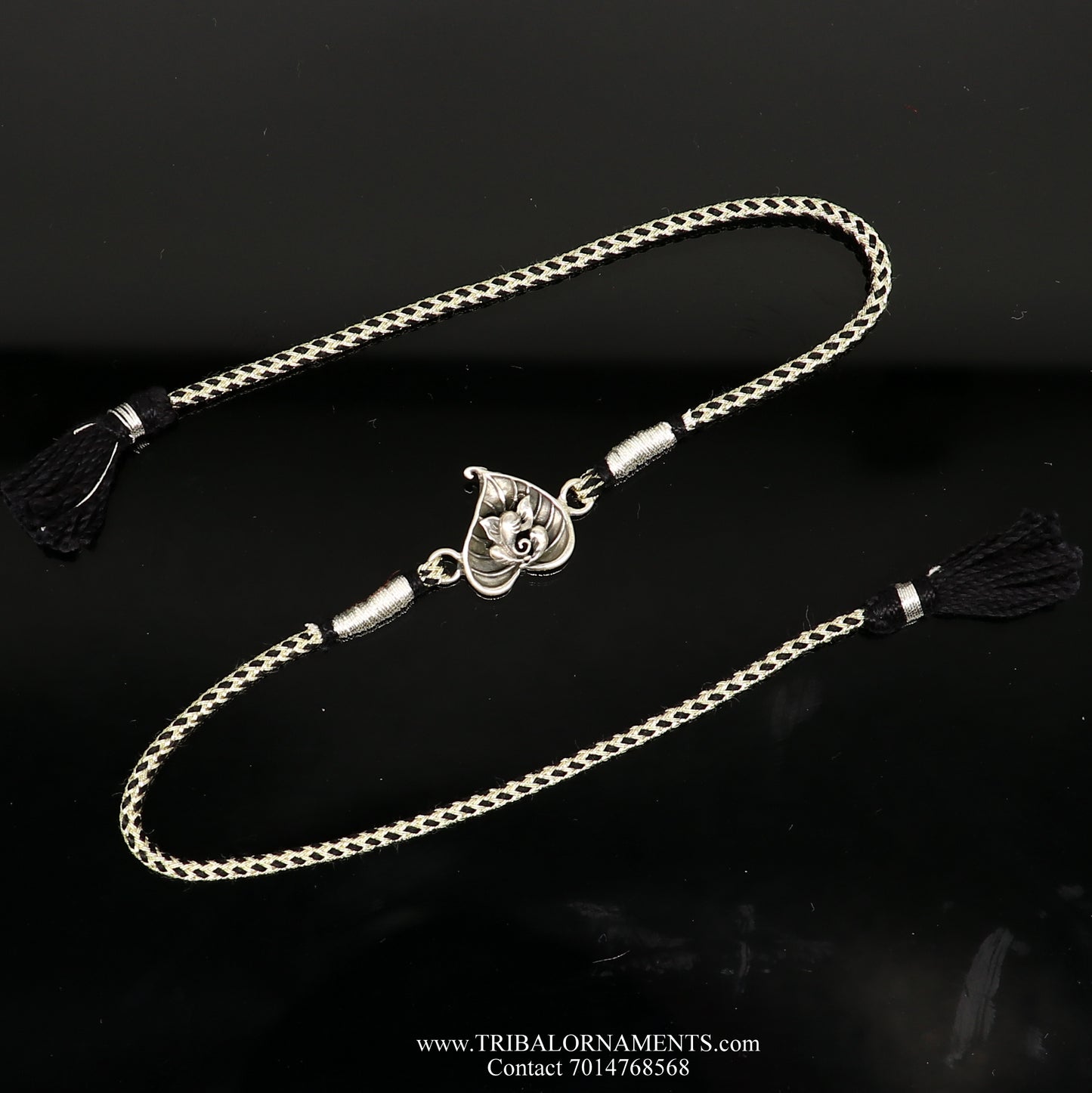 925 sterling silver handmade Ganesha design Rakhi Bracelet, amazing stylish gift for Rakshabandhan rk75 - TRIBAL ORNAMENTS