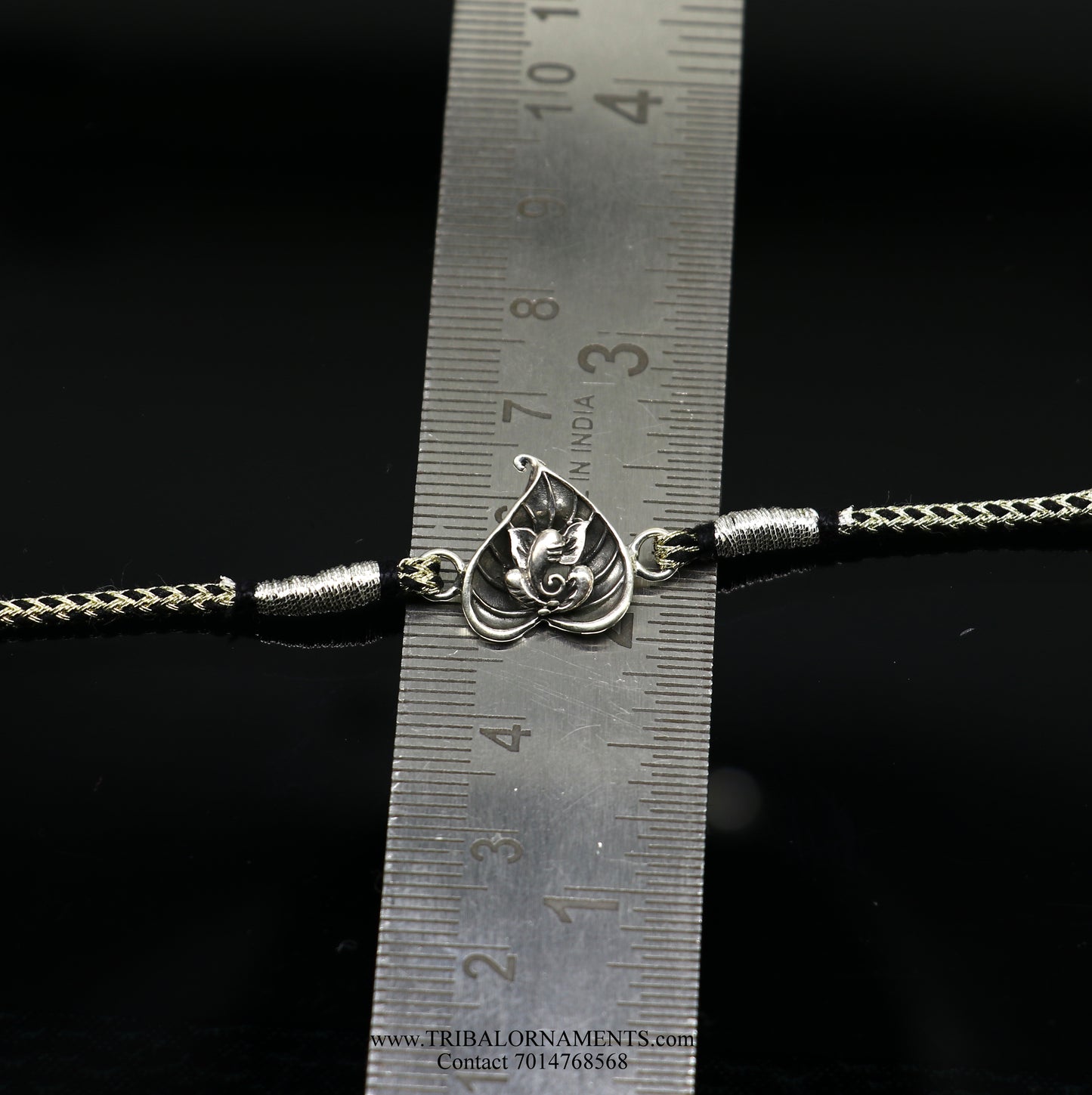 925 sterling silver handmade Ganesha design Rakhi Bracelet, amazing stylish gift for Rakshabandhan rk75 - TRIBAL ORNAMENTS