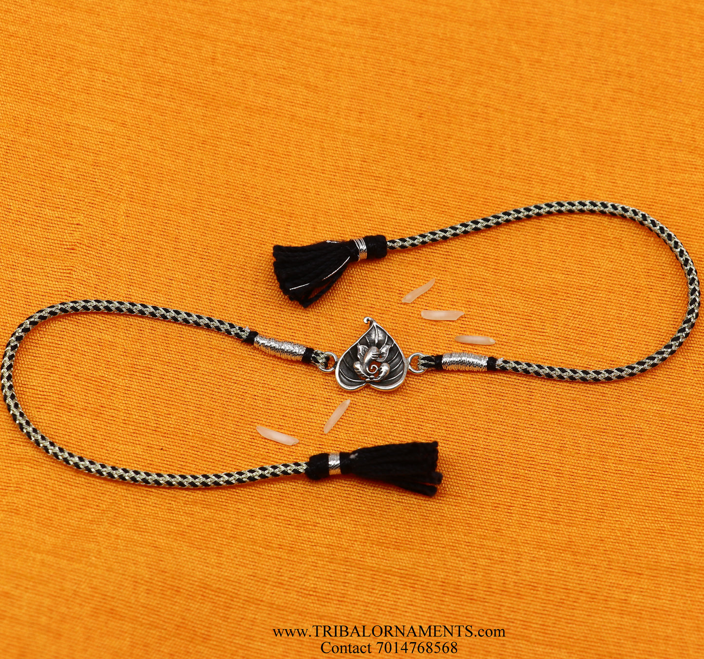925 sterling silver handmade Ganesha design Rakhi Bracelet, amazing stylish gift for Rakshabandhan rk75 - TRIBAL ORNAMENTS