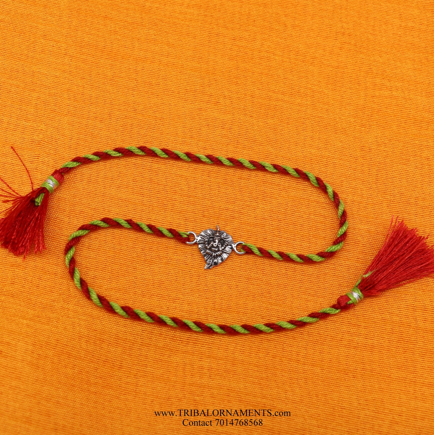 925 sterling silver handmade Ganesha design Rakhi Bracelet, amazing stylish gift for Rakshabandhan rk95 - TRIBAL ORNAMENTS