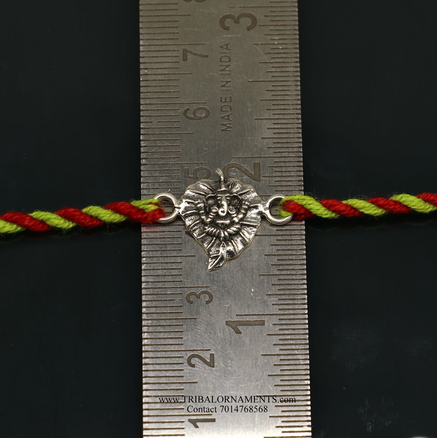 925 sterling silver handmade Ganesha design Rakhi Bracelet, amazing stylish gift for Rakshabandhan rk95 - TRIBAL ORNAMENTS