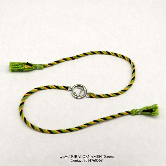925 sterling silver handmade beautiful J letter design Rakhi Bracelet, amazing stylish gift for Rakshabandhan rk99 - TRIBAL ORNAMENTS