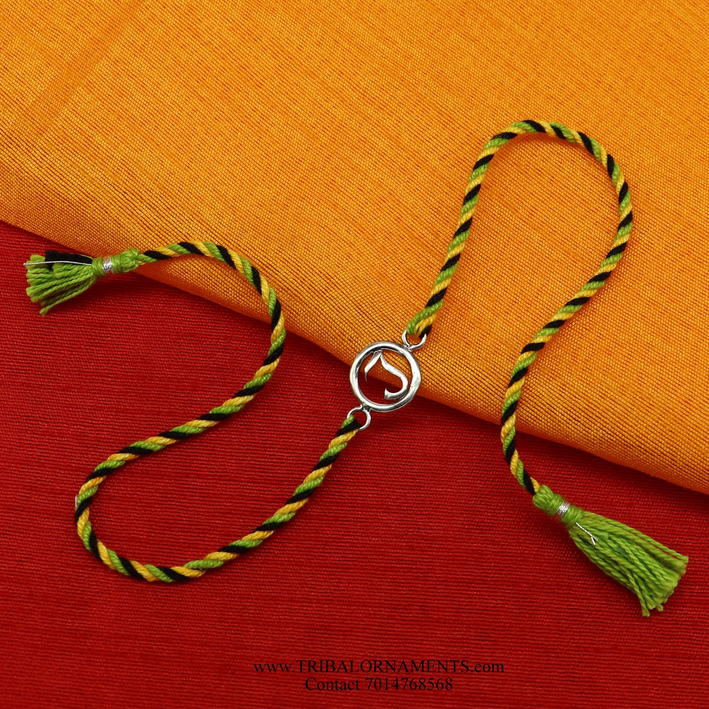925 sterling silver handmade beautiful J letter design Rakhi Bracelet, amazing stylish gift for Rakshabandhan rk99 - TRIBAL ORNAMENTS