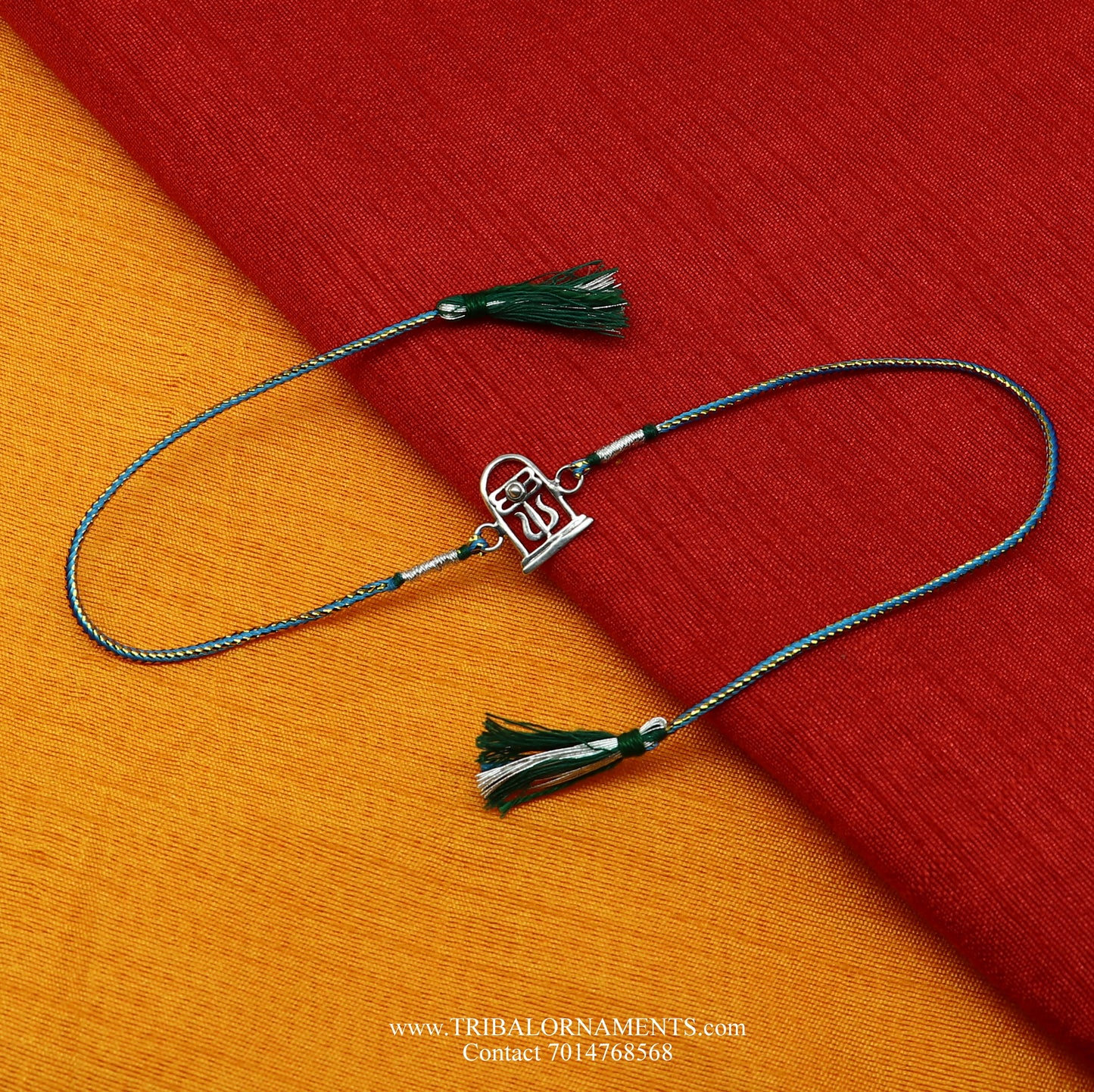 925 sterling silver handmade beautiful shivling/trishul design Rakhi Bracelet, amazing stylish gift for Rakshabandhan rk101 - TRIBAL ORNAMENTS