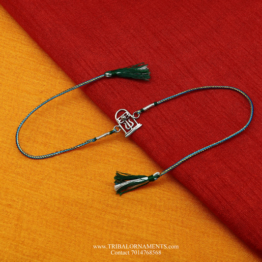 925 sterling silver handmade beautiful shivling/trishul design Rakhi Bracelet, amazing stylish gift for Rakshabandhan rk101 - TRIBAL ORNAMENTS
