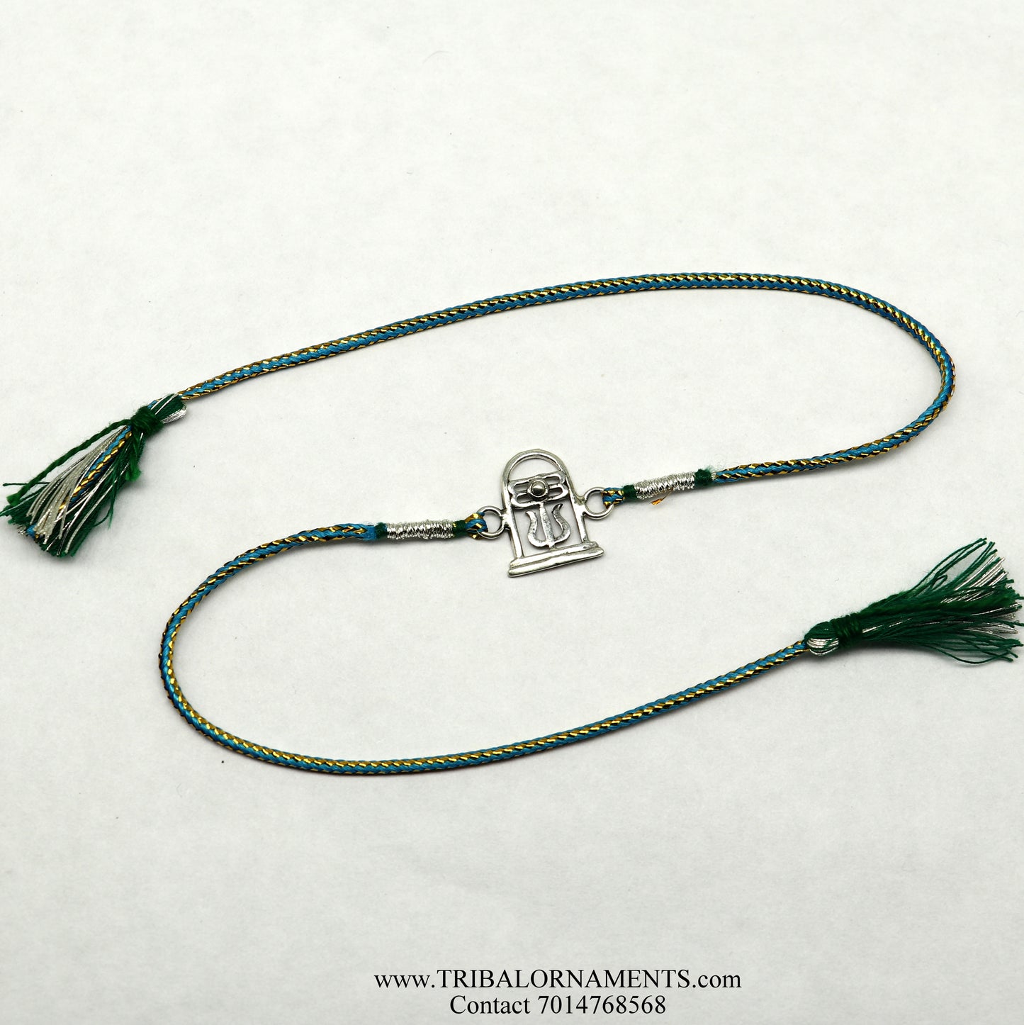 925 sterling silver handmade beautiful shivling/trishul design Rakhi Bracelet, amazing stylish gift for Rakshabandhan rk101 - TRIBAL ORNAMENTS