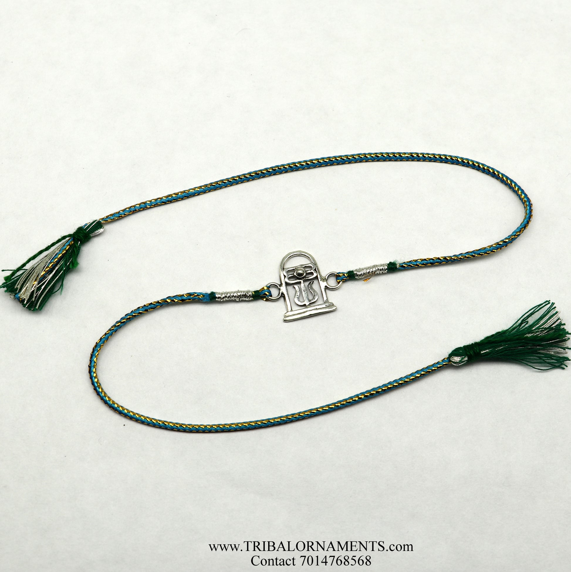 925 sterling silver handmade beautiful shivling/trishul design Rakhi Bracelet, amazing stylish gift for Rakshabandhan rk101 - TRIBAL ORNAMENTS