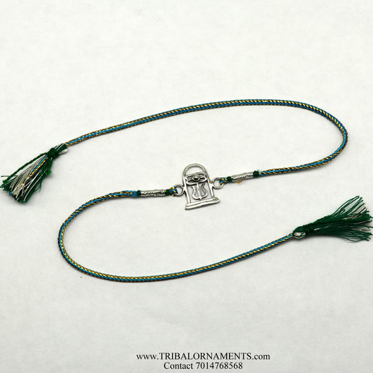 925 sterling silver handmade beautiful shivling/trishul design Rakhi Bracelet, amazing stylish gift for Rakshabandhan rk101 - TRIBAL ORNAMENTS