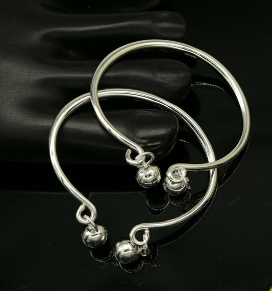 925 sterling silver adjustable charm bangle bracelet kada unisex kids baby bbk22 - TRIBAL ORNAMENTS