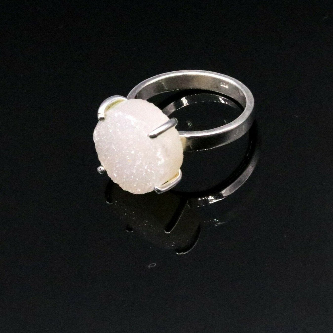 925 SILVER HANDMADE GIFTING WEDDING UNCUT TWO STONE RING BAND UNISEX sr105 - TRIBAL ORNAMENTS