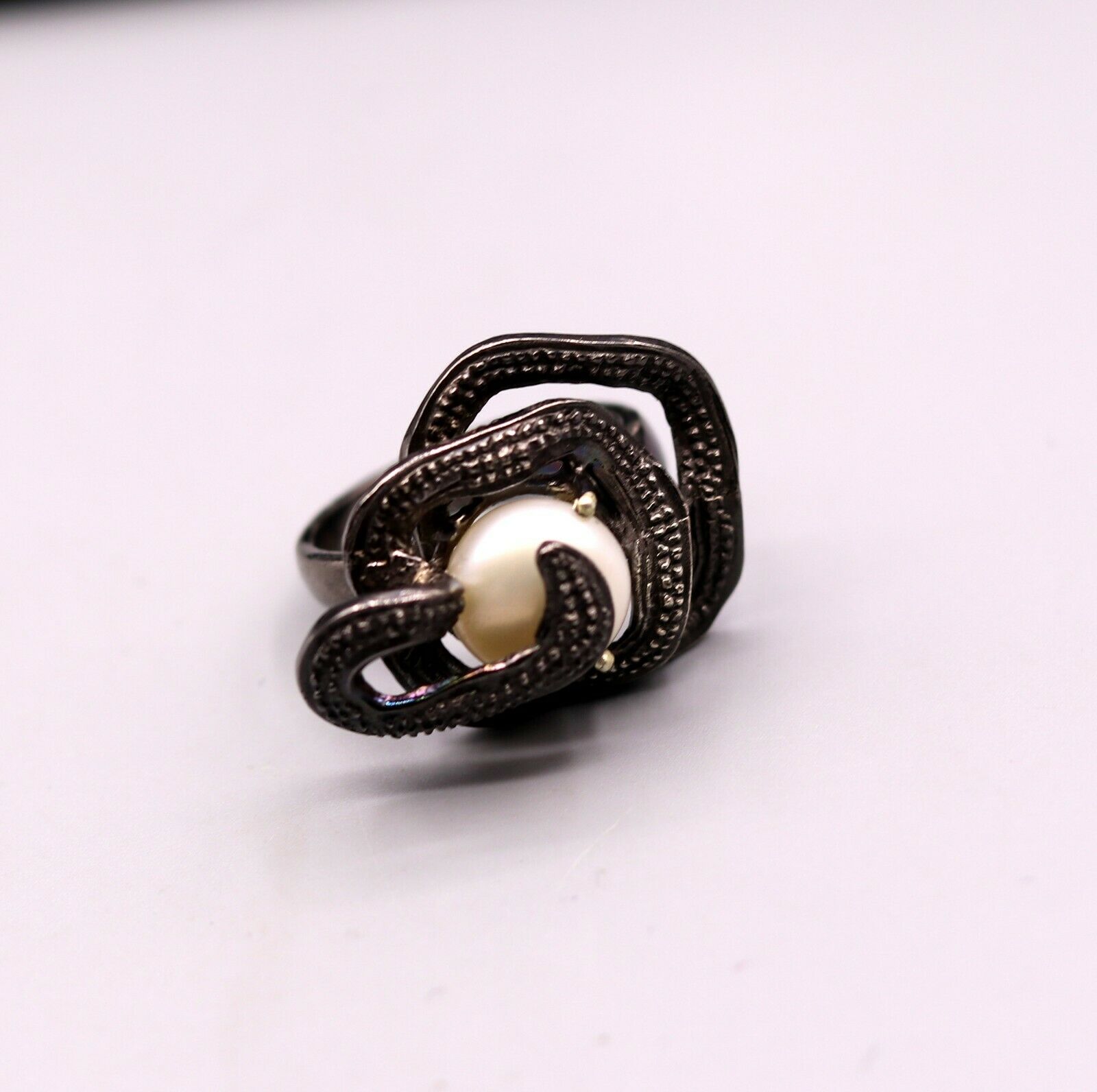 AWESOME VINTAGE ANTIQUE STYLE 925 STERLING SILVER GIFTING PEARL RING BAND sr134 - TRIBAL ORNAMENTS