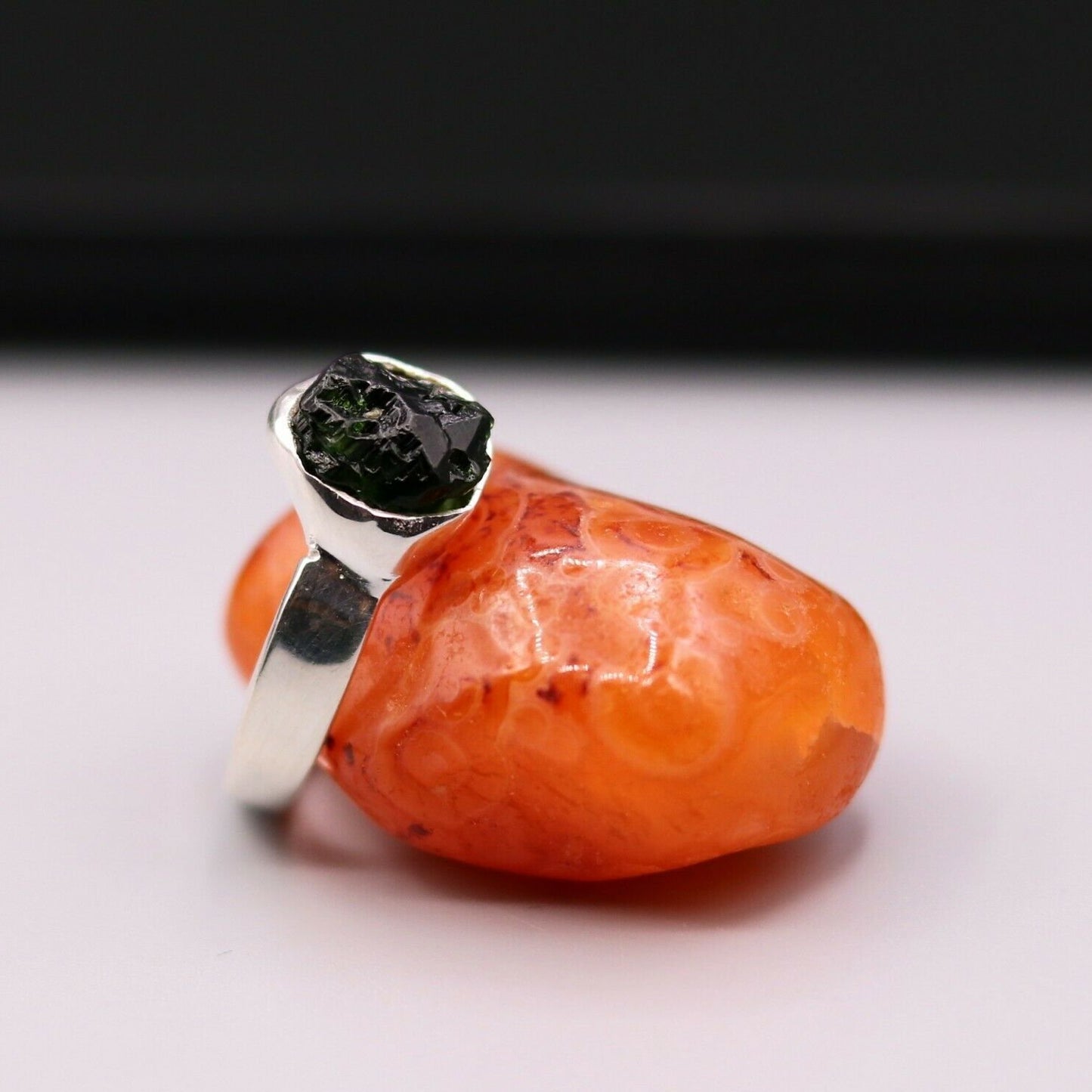 ROUGH UNSHAPED UNCUT STONE SOLID 925 SILVER INDIAN RING BAND GIFT JEWELRY sr159 - TRIBAL ORNAMENTS