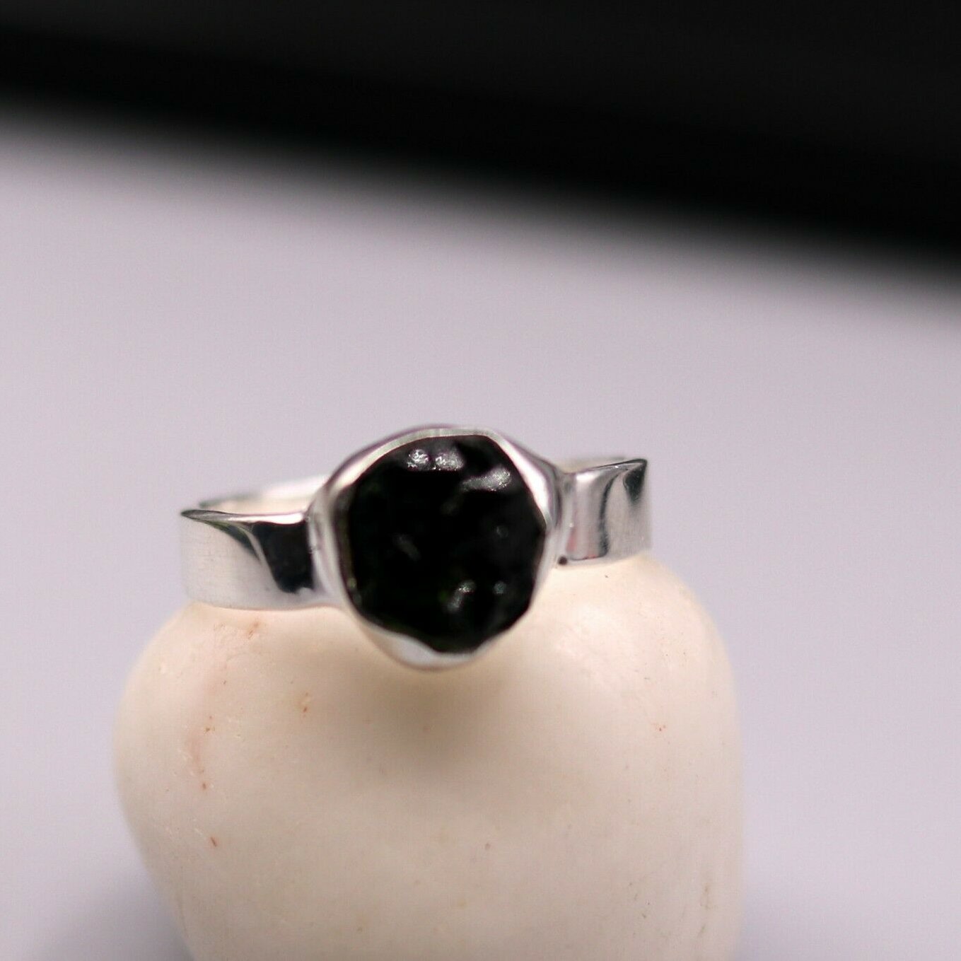 ROUGH UNSHAPED UNCUT STONE SOLID 925 SILVER INDIAN RING BAND GIFT JEWELRY sr159 - TRIBAL ORNAMENTS