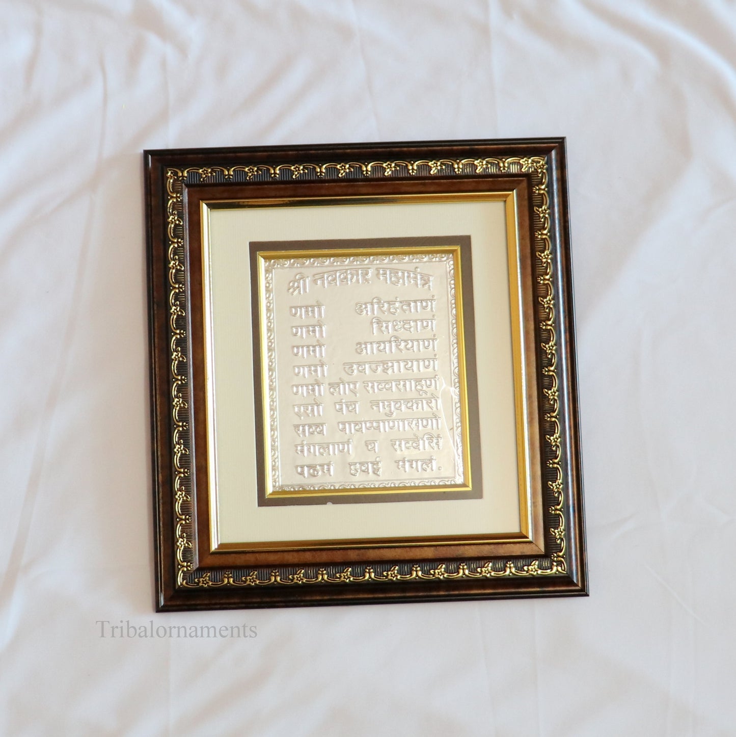 925 sterling silver Shri Navakar Mahamantra, jain mantra, omkar mantra, photo frame, wall hanging decor picture frame best gifting articles sf07 - TRIBAL ORNAMENTS