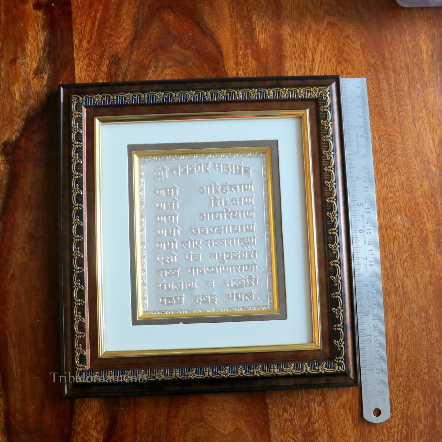 925 sterling silver Shri Navakar Mahamantra, jain mantra, omkar mantra, photo frame, wall hanging decor picture frame best gifting articles sf07 - TRIBAL ORNAMENTS