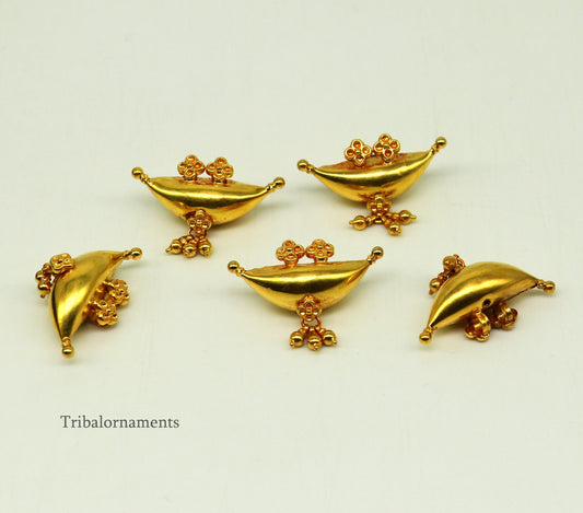 20kt yellow gold customized Traditional tribal style amulet pendant with elegant hanging drops, vintage antique ethnic banjara pendant gp21 - TRIBAL ORNAMENTS