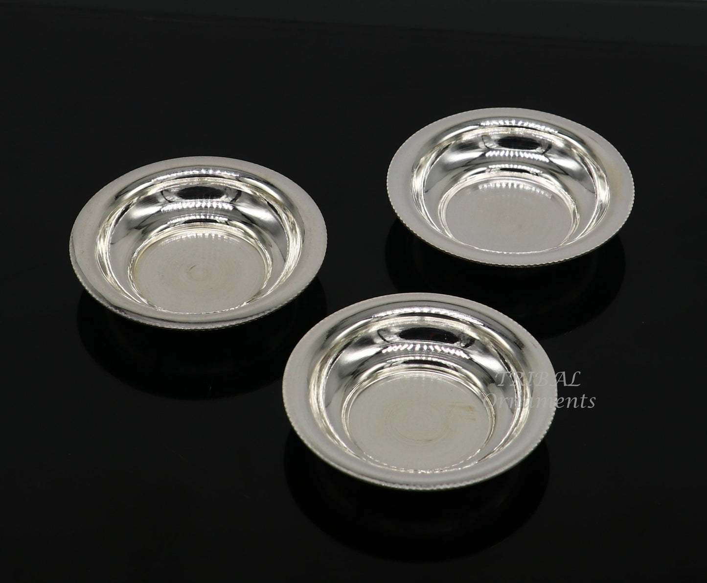 925 silver handmade silver small plate or Tilak bowl , best small tiny plate for saffron sandal or kumkum tilak dani su896 - TRIBAL ORNAMENTS