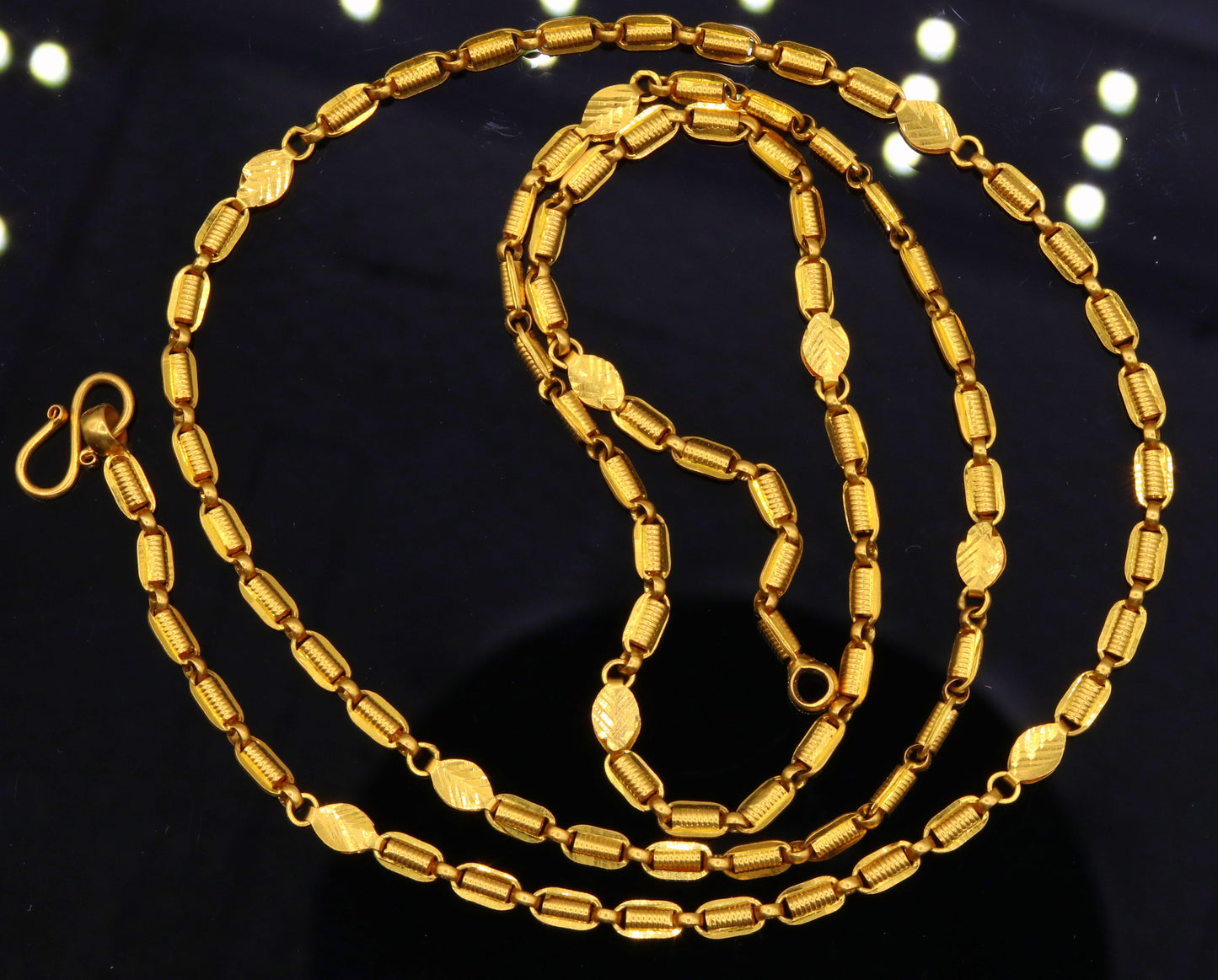 22Kt yelllow gold amazing stylish handmade gorgeous certified royal link chain necklace unisex jewelry from Rajasthan India - TRIBAL ORNAMENTS