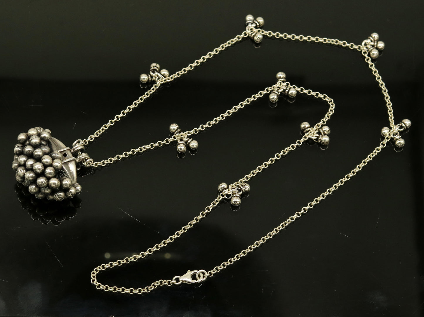 925 sterling silver handmade gorgeous amulet style pendant necklace, fabulous customized necklace tribal belly dance jewelry set123 - TRIBAL ORNAMENTS