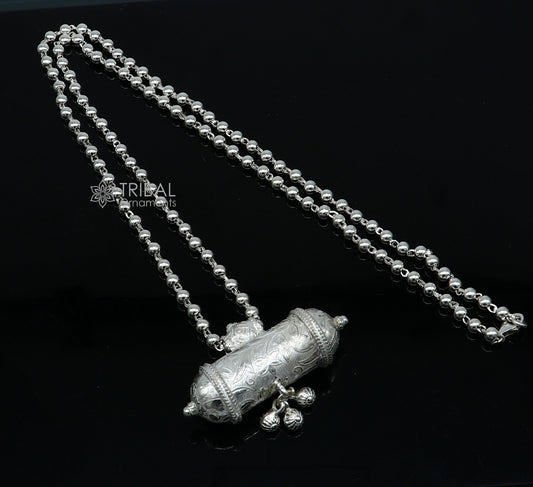 Vintage 925 sterling silver amulet pendant from Tribal Ornaments, part of a customized bridal long necklace set.