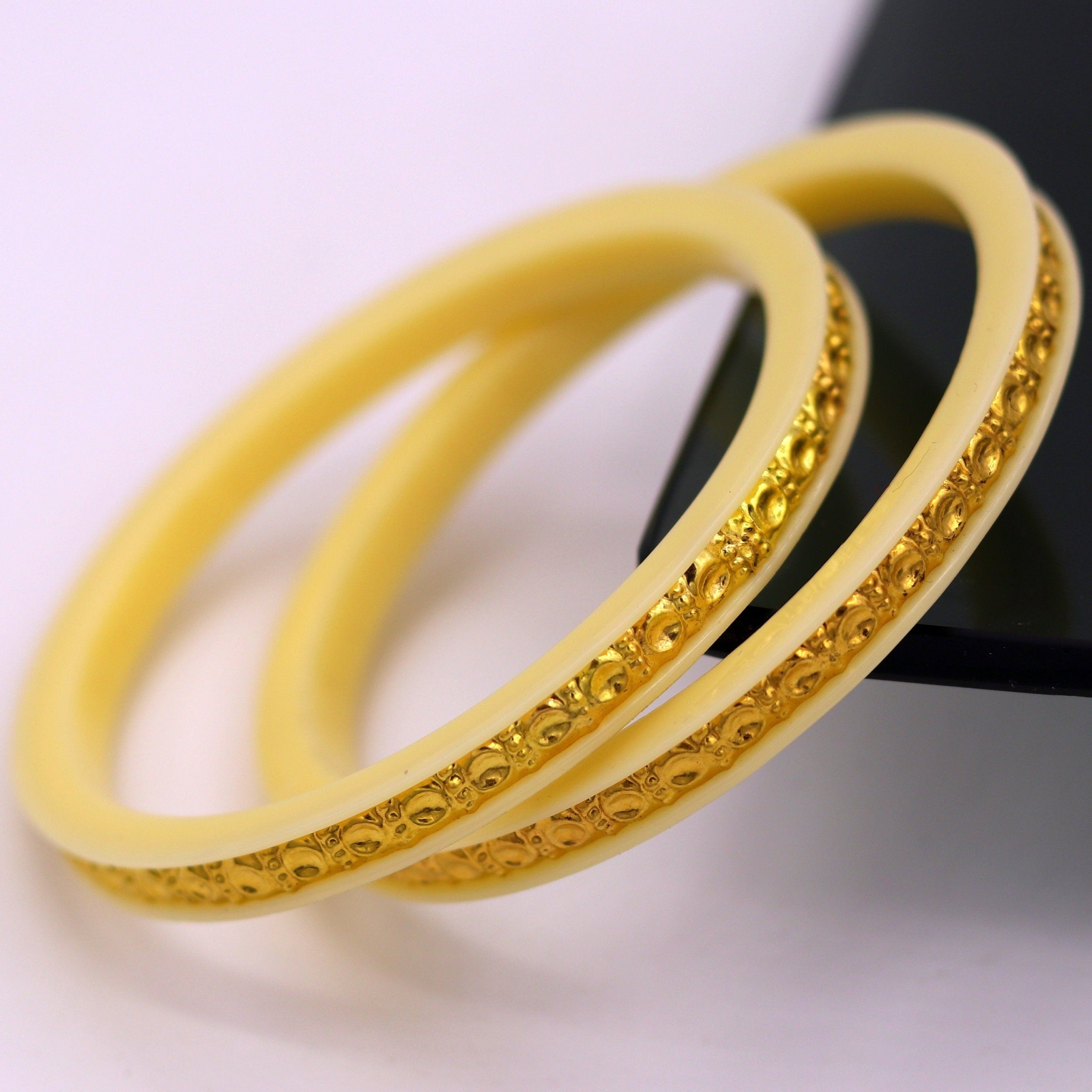 d*t様 visvim I.C.T. 22 VINTAGE BANGLE Ind 22K Yellow Gold Handmade Vintage Tussi Pattern Dunk | TRIBAL ORNAMENTS