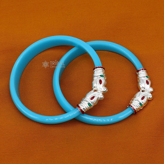 925 sterling silver amazing Vintage Gajmukhi elephant face design bangle bracelet all sizes cultural trendy jewelry Rajputi jewelry nba405 - TRIBAL ORNAMENTS