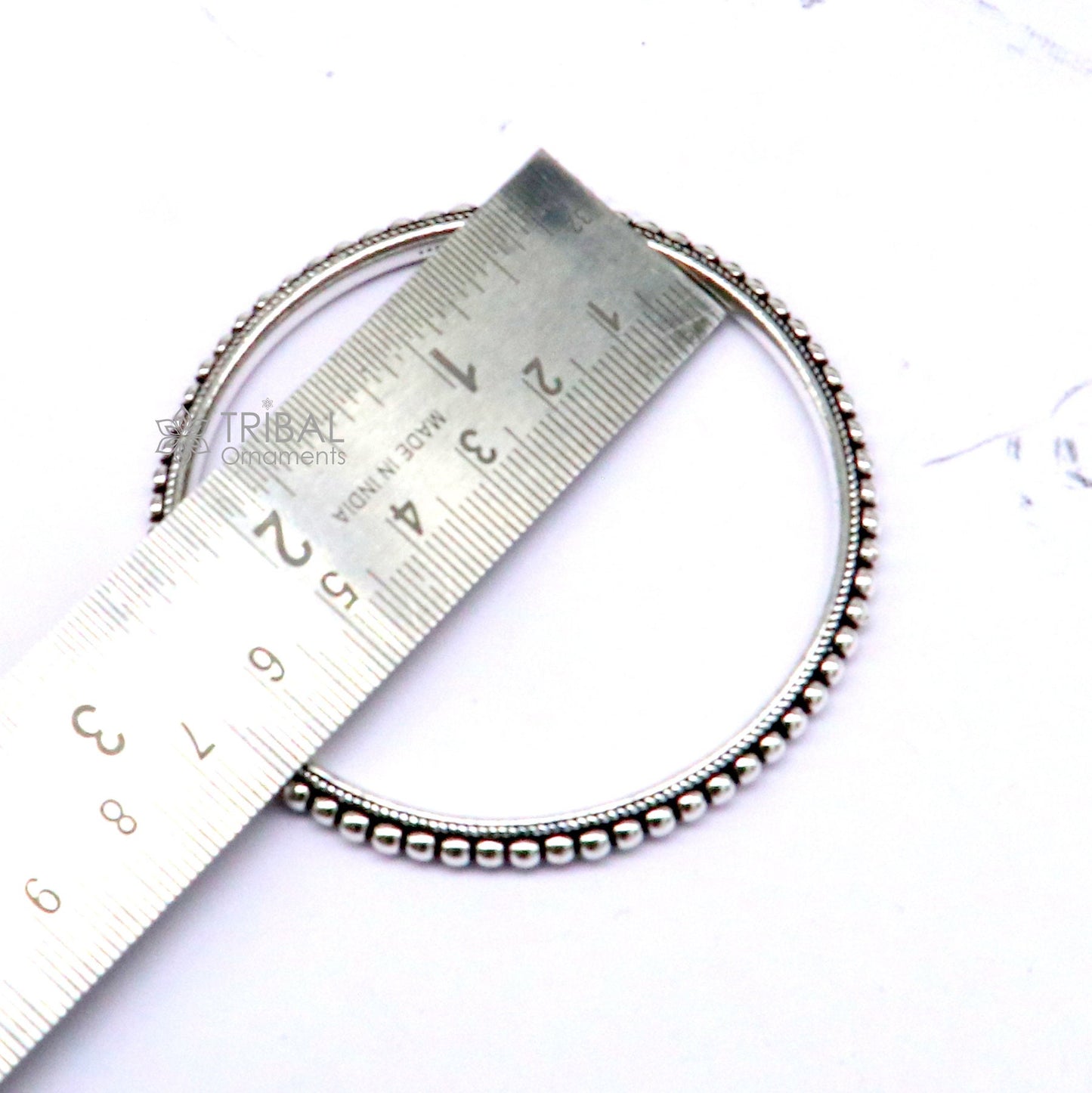 Cultural trendy 925 sterling silver handmade gorgeous bangle bracelet with excellent silver ball work tribal wedding fancy jewelry nba0398 - TRIBAL ORNAMENTS