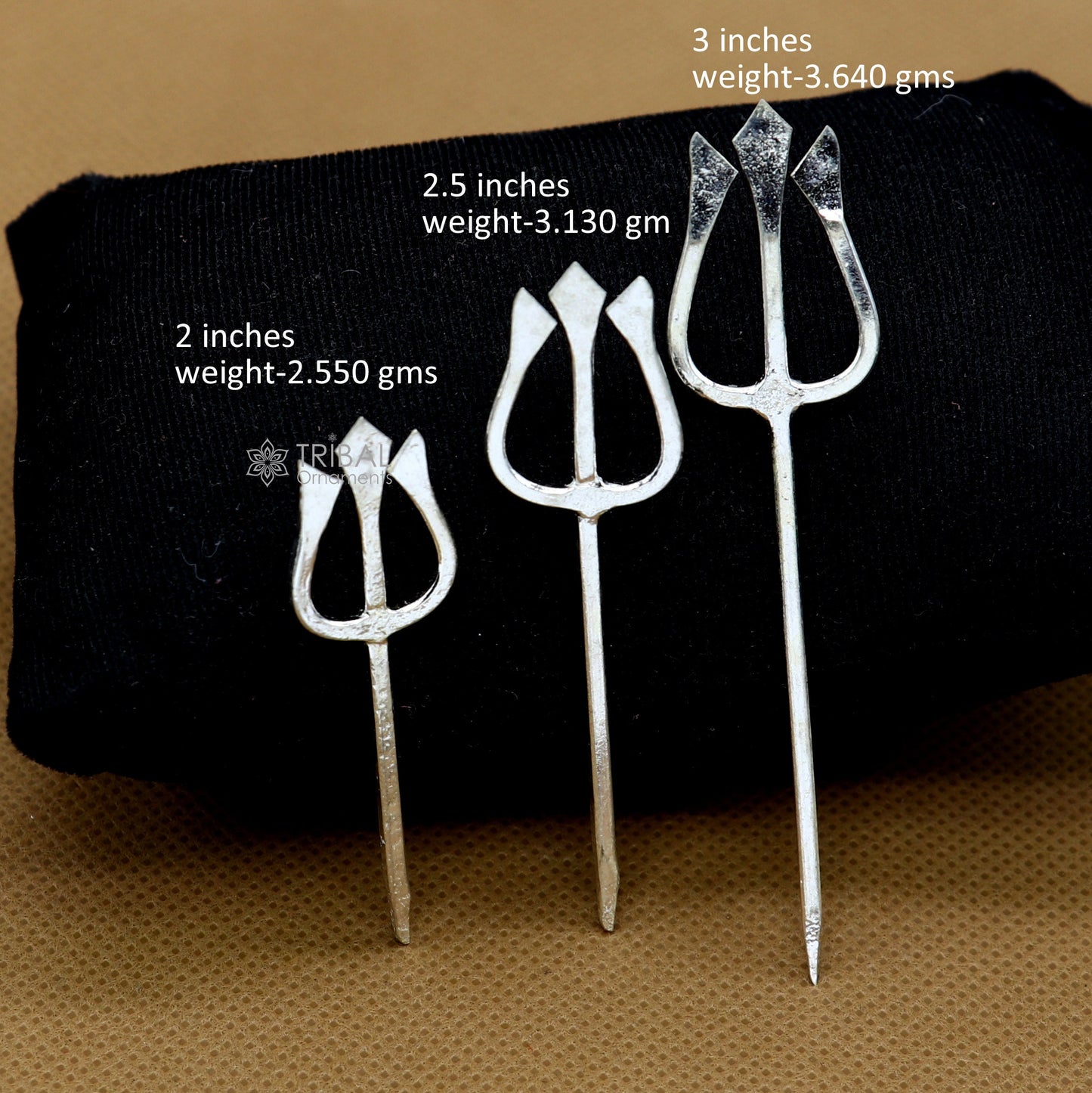 925 Solid sterling silver Divine Lord shiva Trident, Trishul puja article , goddess trishul trident , god accessories from india su1266 - TRIBAL ORNAMENTS