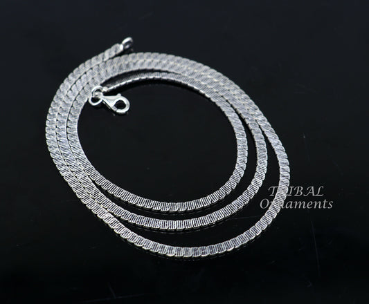 3mm 20" to 24" long chain 925 sterling silver handmade unique style chain, necklace chain, oxidized silver trendy chain ch169 - TRIBAL ORNAMENTS