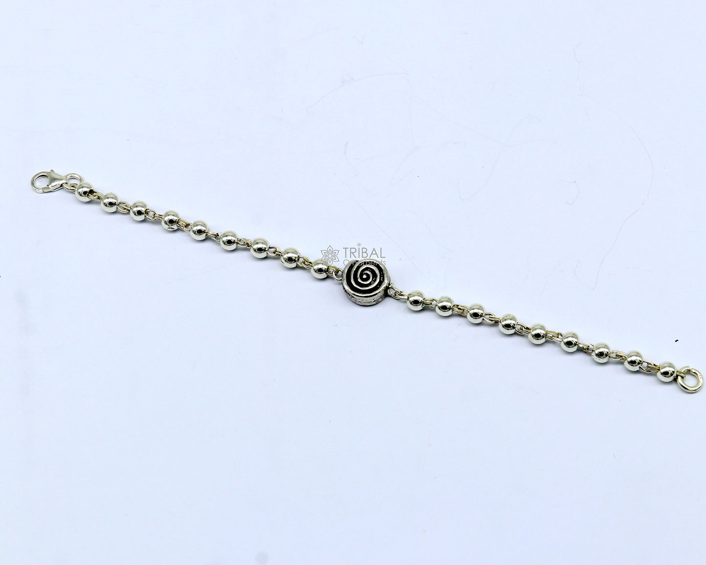 All sizes 925 sterling silver beaded bracelet or anklet for girls and kids/your baby, silver Nazariya/nazarbattu bbr501 - TRIBAL ORNAMENTS