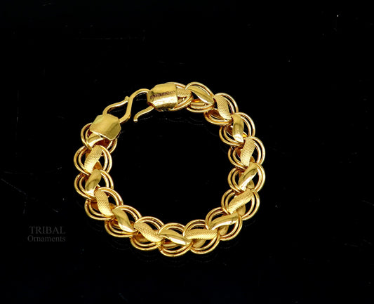 22kt yellow gold customized designer lotus bracelet, all sizes gifting bracelet, new fancy stylish wedding bracelet unisex jewelry gbr28 - TRIBAL ORNAMENTS