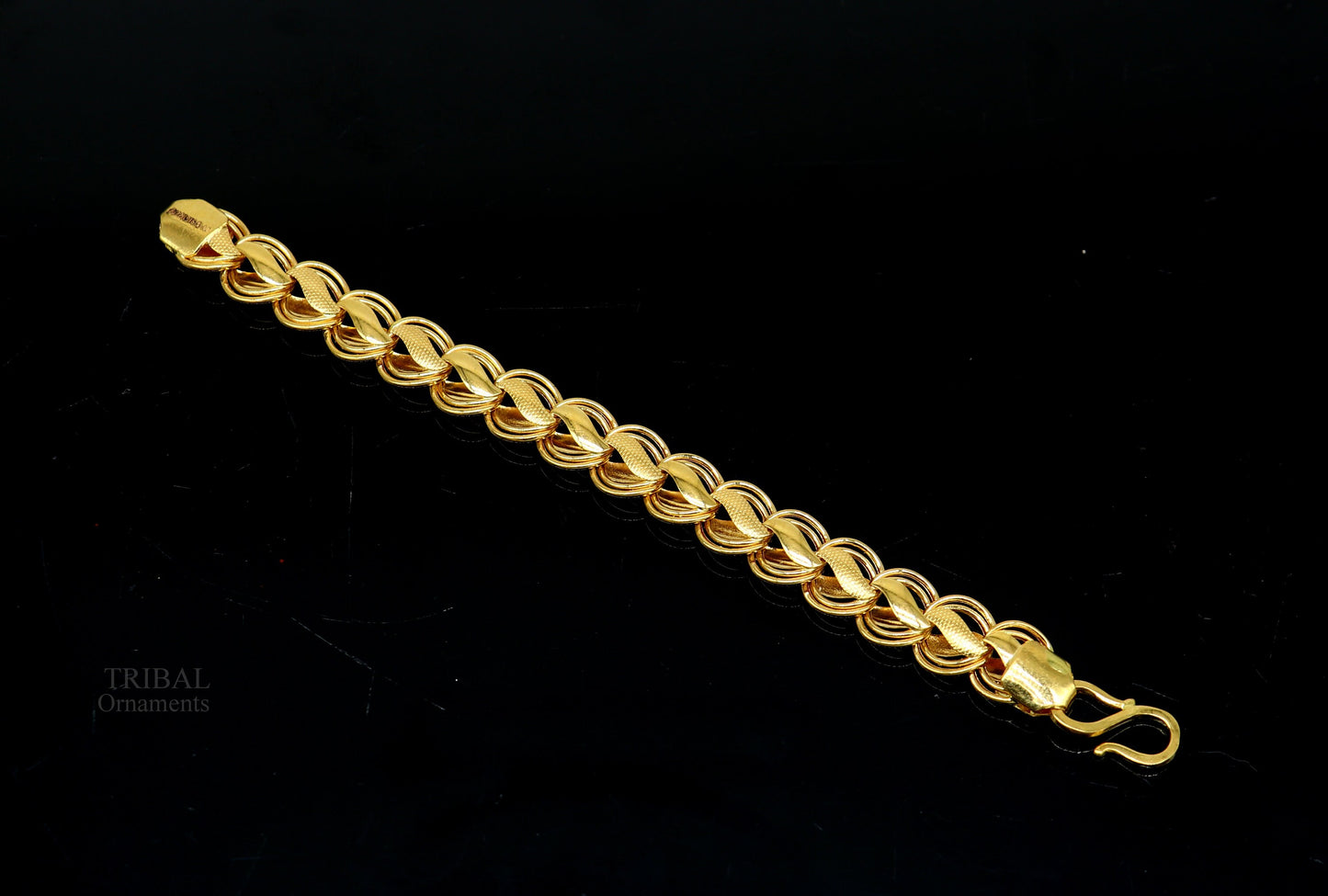 22kt yellow gold customized designer lotus bracelet, all sizes gifting bracelet, new fancy stylish wedding bracelet unisex jewelry gbr28 - TRIBAL ORNAMENTS