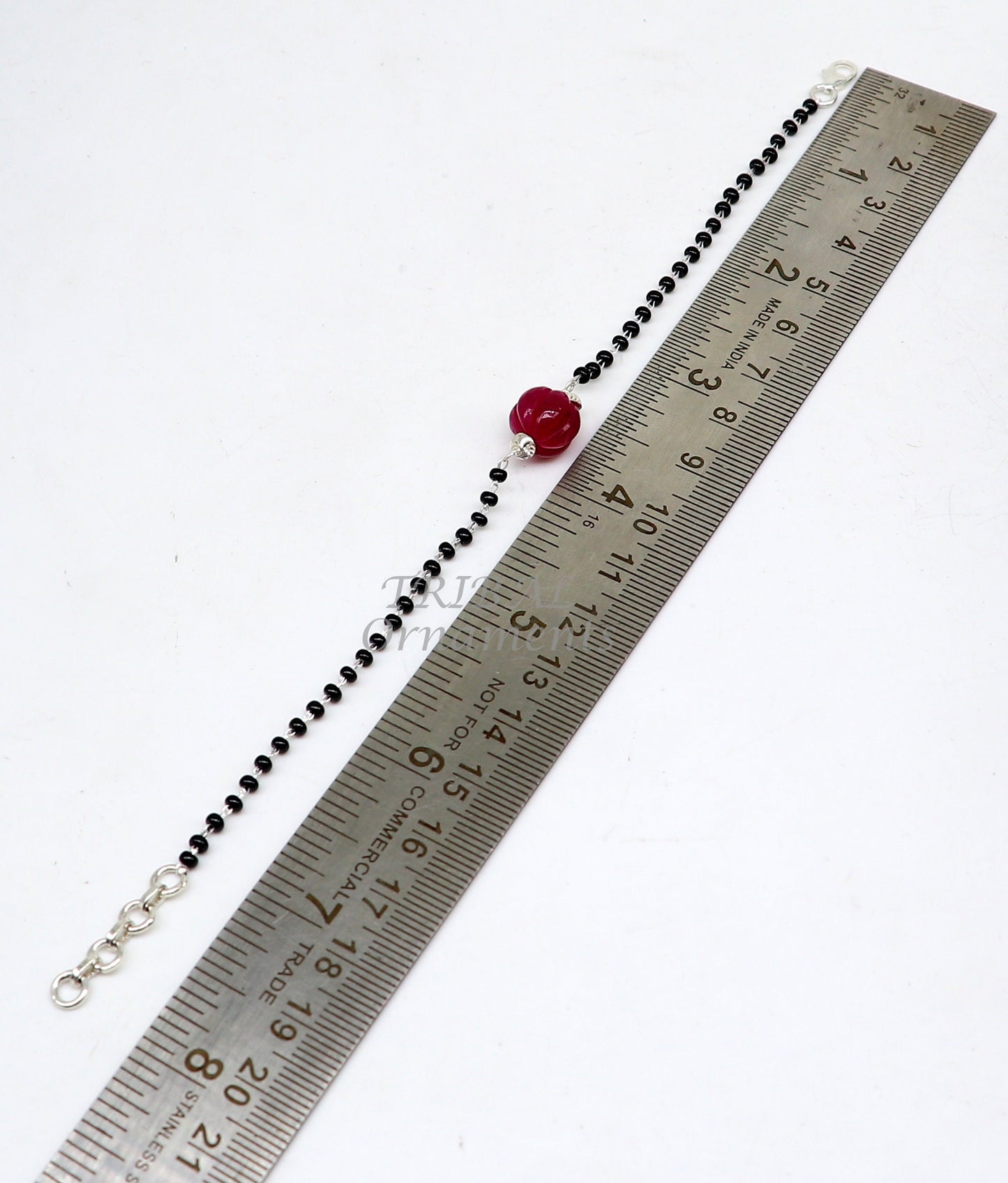 925 sterling silver modern cultural black beaded all sizes bracelet Combo use bracelet or anklets, best Mangalsutra bracelet sbr453 - TRIBAL ORNAMENTS