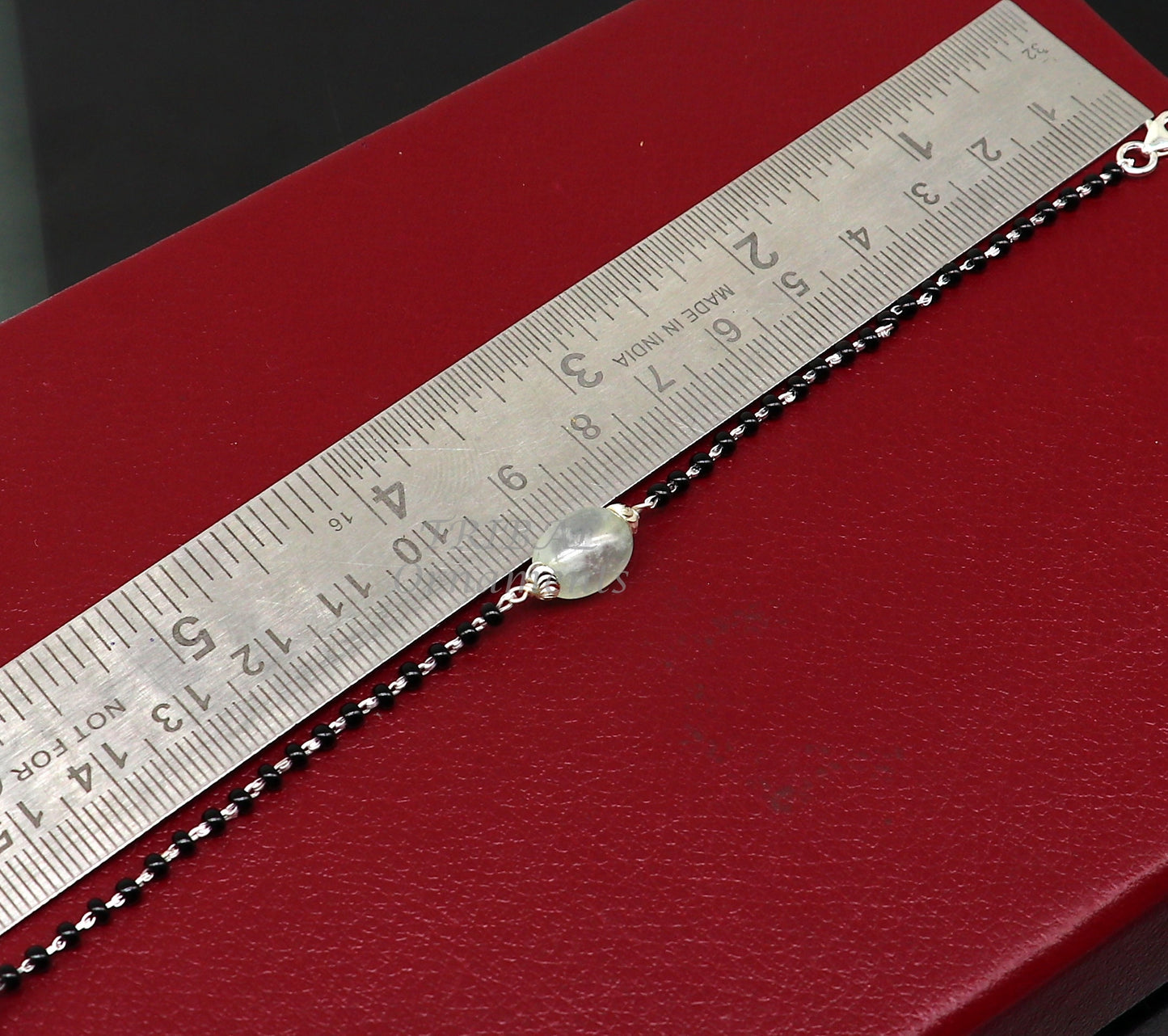 925 sterling silver modern cultural black beaded all sizes girls bracelet Combo use bracelet or anklets, best Mangalsutra bracelet sbr456 - TRIBAL ORNAMENTS