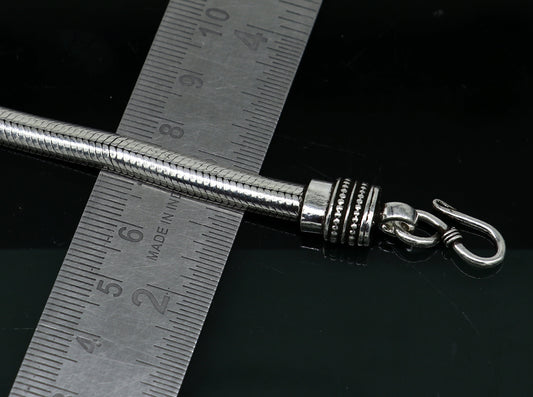 6.5 mm 925 sterling silver handmade snake chain bracelet D shape Customized bracelet half round snake chain bracelet unisex sbr262 - TRIBAL ORNAMENTS