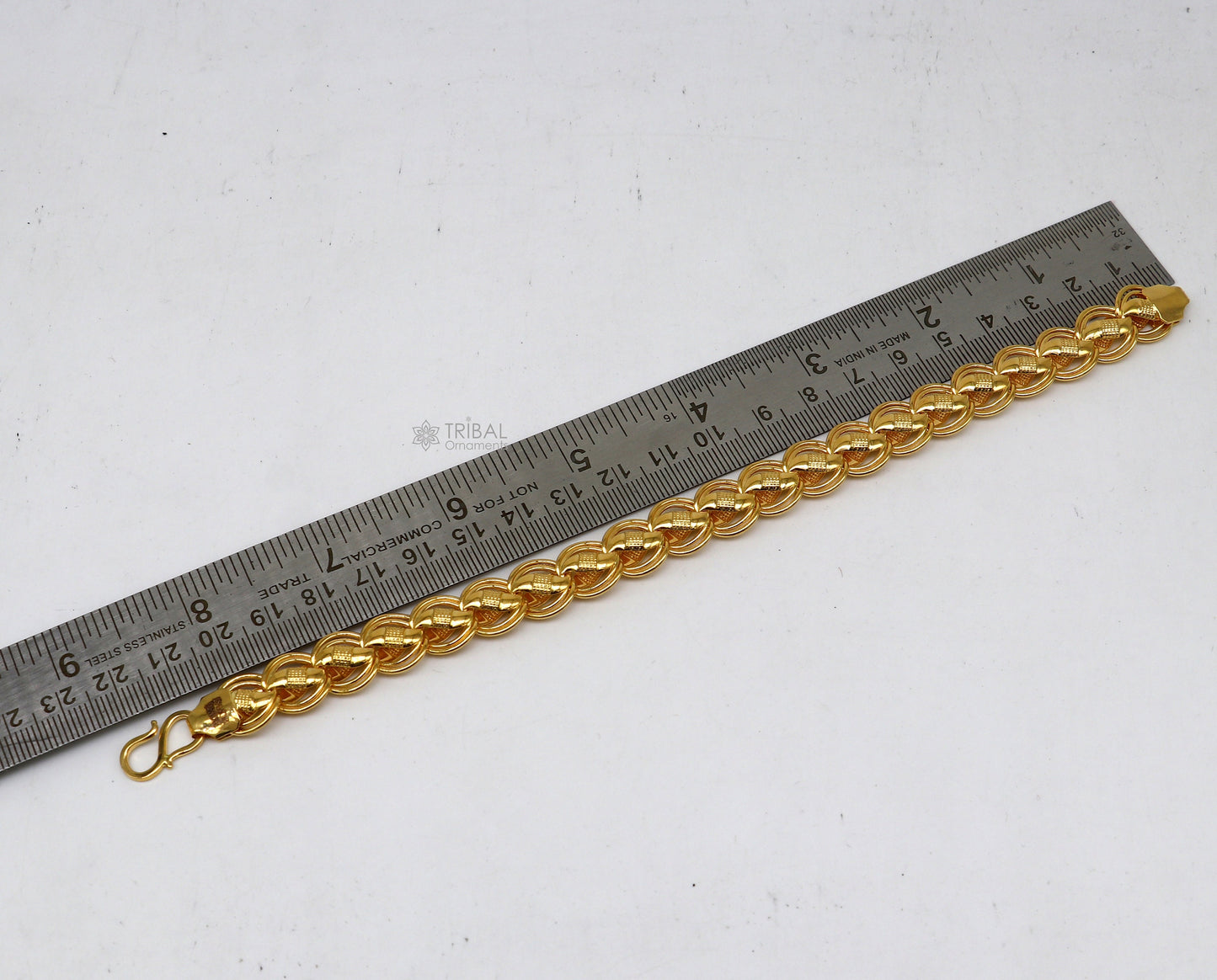 Exclusive trendy lotus design handmade 22kt yellow gold All size bracelet best men's wedding gifting jewelry from india gbr75 - TRIBAL ORNAMENTS